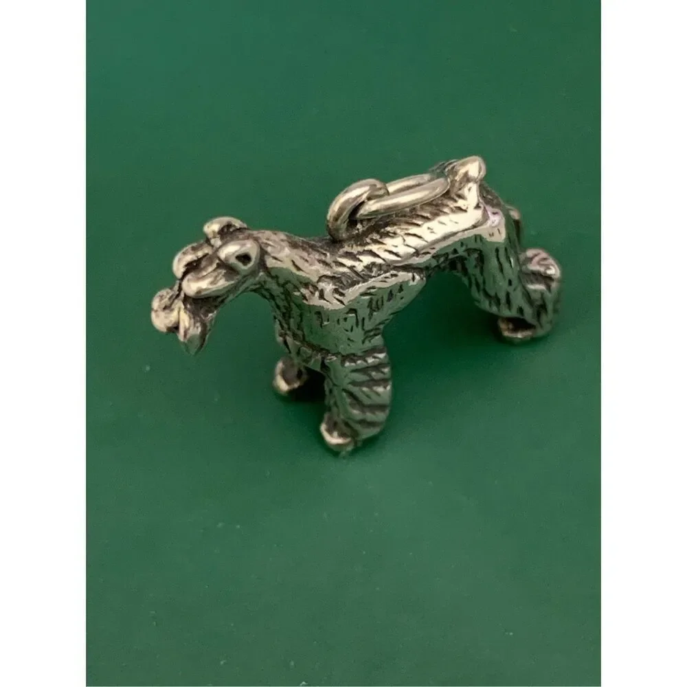 .925 Schnauzer Large Dog Sterling Silver Jewelry Charm #family pet